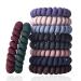 10 Piece Hair Ties For Thick Hair  Coil Elastics Hair Ties  Multicolor Medium Spiral Hair Ties  No Crease Hair Coils  Telephone Cord Plastic Hair Ties For Women And Girls (Matte color)