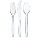 300 Plastic Silverware Set, Clear Plastic Cutlery Set, Disposable Silverware Set - 100 Plastic Forks, 100 Plastic Spoons, 100 Plastic Knives | Heavy Duty Bulk Disposable Flatware Plastic Utensils Set Clear (300 ct)