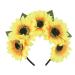 Healeved Yellow Sunflower Headdress Hawaiian Hair Simulate Flower Headband Holiday Photo Props
