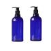 ericotry 2PCS 17oz/500ml Empty Refillable PET Plastic Pump Bottles Jars Pump Lotion Dispenser with Pump Tops for Cosmetic Emulsion Shampoo Body Wash Bath Shower Toiletries Liquid Travel Containers Blue