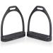 Equinate Stirrups Midway 10cm Black Matt - Anti-Slip Rubber Tread for Adults & Children - Set of 2 - International Shipping Available - Buy Online on GoSupps.com