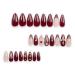 Buy 24 Pcs Claret Press-On Nails - Short Almond SHANRUN 5D Rhinestone Charms Glossy Gel Full Cover Acrylic Nail Tips Kit with File & Glue - Design A13 - Buy Online on GoSupps.com