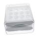 Mikikit Egg Storage Box Egg Tray for Refrigerator Egg Storage Tray Convenient Egg Organizer Household White 21.5x22.5x14cm