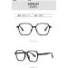 Buy SERONI Ultra-Light TR90 Polygon Frame Blue Light Blocking Glasses | Anti-UV Ray Computer Reading Glasses for Men & Women - 54mm - Buy Online on GoSupps.com