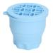 2 in 1 Makeup Brush Cleaner Bowl Folding Makeup Brush Cleaning Bowl with Brush Drying Rack Space Saving Brush Cleaning Mat Portable Multifunctional Brush Cleaner Mat(Blue)