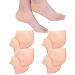 Silicone Gel Heel Sleeve 4 Pairs Breathable Heel Cushion Plantar Fasciitis Insoles Back Foot Sleeve Wrap Gel Heel Pads for Fast Heel to Instantly Relieve Pain and Pressure (Nude)