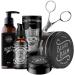Charlemagne Bartpflege Set - consisting of beard shears beard shampoo beard balm beard oil and Mousthache Wax - Gift for men's gift man Bart Set - Men Barber Set