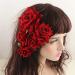 Red Rose Flower Hair Clip Comb - Bridal Wedding Hair Accessory for Girls and Women - Buy Online on GoSupps.com