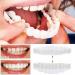Brigtviee 2 Pair Perfect Smile False Teeth Veneers Top and Bottom Cosmetic Clipin Veneers for Teeth Temporary Whitening Denture Clickon Denture Veneers for Men and Women - Buy Online on GoSupps.com