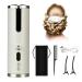 Hair Curler Automatic Curling Iron with Adjustable LCD Temperature Display Timer Settings Portable USB Wireless Rechargeable Curling Wand for Travel Home (A)