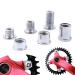 Juscycling Pack of 5 Chainring Female/Male Bolts Nuts with Multiple Size Options for Single, Double and Triple chainrings Silver Type B for double chainrings