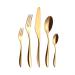 Flatware Sets Gold Knife Fork Spoon Set Cutlery Tableware Stainless Steel Dinnerware Set Luxury Flatware Set Zero Waste Kitchen Device Sets (Color : 5PCS)