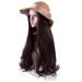 Buy Chtom Xin Chocolate Wavy Long Curly Hair Wig Hat - Heat-Resistant Synthetic Fiber with Straw Hat for Summer Beach Excursions - Buy Online on GoSupps.com