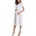 Love2Mi Short-Sleeve Maternity Dress XL - White Grey Stripe | Casual A-Line Midi Pregnant Dress - Buy Online on GoSupps.com