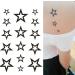 Yesallwas Cute Black Moon Sky Stars Temporary Tattoo 6 Sheet Set - Waterproof Art Fake Tattoo Stickers for Women, Kids & Body - Trendy Galaxy Design - Buy Online on GoSupps.com