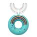 U-shaped manual toothbrush for children cartoon dinosaurs infant baby silicone safety tooth cleaning tool tooth cleaning tool rubber blue A