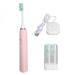 Electric Tooth Brush 5 Modes IPX7 Waterproof Charging Base 1200mAh Smart Toothbrush with Brushhead for Home Travel (Pink)