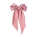 Ribbon Hairclip Vintage Satin Bow Bowknot Hairpin Women Hair Clip (Pink)