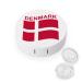 Flag of Denmark Round Case for Contact Lens Kit Storage Box with Mirror Portable Cute Lens Holder