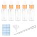 5Pcs Transparent Dropper Bottle 50ML Plastic Eye Dropper Bottles for Essential Oil Pipette Refillable - with Measured Pipette Funnel and Labels (White + Gold Cap) 50ml White + Gold Cap