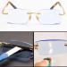 GHARAZ Diamond Cut Edge Reading Glasses for Men & Women - Rimless Crystal Readers in Blue (Size: 2.0+) - Buy Online on GoSupps.com