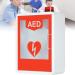 Cymyyds AED Defibrillator storage cabinet with key and alarm cardiac defibrillation alarm box first aid cabinet defibrillator unit for home schools clubs and groups orange