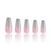 Shop Moyouglow Medium Press On Nails - Ballerina Pink Gradient Jelly with Silver Glitter | Artificial Fingernails with Nail Glue - Perfect Natural Ombre Shimmer - Buy Online on GoSupps.com