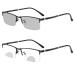 mincl Transition Photochromic Rectangular Frame Bifocal Reading Glasses For Men Women Clear Sunglasses Readers UV400 (black 0.00/+2.50 magnification) 0.00/ 2.50 Magnification Black