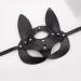 Faux Leather Open Eye Bondage Mask - Adult BDSM Roleplay Toy for Halloween Fancy Dress - Black Bunny Cat Fox Mask - Buy Online on GoSupps.com