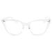 Stylish Reading Glasses - Full-Rimmed Classic Large Cat Eye Frame - Non Prescription Full Magnification Lens - Clear - 1.0x Clear 1.0 x
