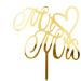 Gold Glitter Mr and Mrs Acrylic Wedding Cake Topper with Personalised Card - Perfect for Engagement, Bridal Shower, Anniversary, Birthday Party Decoration - Buy Online on GoSupps.com
