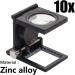 Standing Magnifier Folding 10X Magnifying Glass Zinc Alloy Magnifier Magnifying Glass with Scale for Textile Optical Jewelry Tool Vision - Buy Online on GoSupps.com