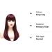 BESTUNG 20 Dark Red Ombre Wig for Women - Synthetic Natural Fashion Hair with Bangs for Cosplay or Daily Life (Burgundy) - Buy Online on GoSupps.com