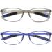 Mcoorn Reading Glasses 2 Pack for Men & Women | Flexible Lightweight Anti-Reflective Blue Light Blocking with Case | 1 Grey & 1 Blue | 2.0x Magnification - Buy Online on GoSupps.com