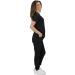 Green Town Women's Medical Scrub Top and Jogger Pant Set - Slim Fit 4-Flex Stretch Uniform in Black (Medium) - Buy Online on GoSupps.com