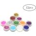 12 Mix Color Glitter Powder Dust Nail Art Acrylic Glitter Powder Nail Tips Decoration DIY Nail Art Pigment Glitter Dust Powder Set - Buy Online on GoSupps.com