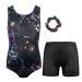 MODAFANS Gymnastics Leotards for Girls Sparkly Dance Unitards Biketards Black Activewear for Girls 4-13Years Marble Colorful Set 6-7 Years