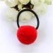 10 Elastic Ball Hair Ties - Plush Pom Pom Ponytail Holders for Women & Girls - Red - Comfortable & Practical - Buy Online on GoSupps.com
