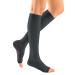 Medi Medive Plus compression knee socks unisex |Medical compression stockings CCL2 for women and men |Black |Size VI |Open tip |normal