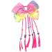 Minkissy Colorful Hair Ties Bowknot Hair Bow with Colored Braid Hair Rings Hair Rope Kids for Girls (Pink Braid) - Buy Online on GoSupps.com
