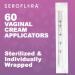 Seroflora Disposable Vaginal Cream Applicators - 60 pack - Fits Preseed, Premarin, Estrace & Most OTC Gels, Lubricants, and Creams - Comfort Tip, Dosage Markings, Threaded End - Buy Online on GoSupps.com