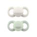 DENTISTAR Day & Night Schnuller 2 Set-Size 1 for 0-6 months-Dental and jaw-friendly silicone pacifier-with light snap for the night-gray & green with circle motif-Made in Germany gray & green size 1 (0-6 months)