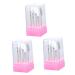 Healeved 3 Sets Manicure Drill Bits Power Tools Nail Grinding Head Nail Polishing Tool Orange Hair Bow Irish Accessories for Women Lavender Paddle Brush Nail File Bits Nail Drill Alloy
