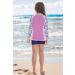 BesserBay Girls Rashguard Shirt - UV Protection Long Sleeve Swim Shirt Purple Butterfly Print (Sizes 110-150) - Buy Online on GoSupps.com