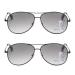 Koosufa progress reading glasses sunglasses Men's pilot glasses metal progressive multifocus spring hinge fledel filter reading glasses UV protection sun reading glasses 2x black gray 1.5 x