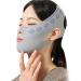 Bowtong Reusable V-face bandage shaper for women for losing weight lift-up belts reduces double sleep face chin mask care thinner bandage gray size