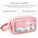 Waterproof Clear Makeup Bag with Zipper - Pink Travel Toiletry Case - Buy Online on GoSupps.com