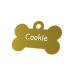 ENGRAVO Dog Tag Bone Gold with Engraving and 2 Key Rings Small 32mm Gold