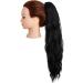 18" Long Claw Ponytail Extensions One Piece Mini Claw/Jaw Clip in on Curly Wavy Ponytail Hair Extension Hairpieces 18 inch-Curly Dark Black (Mini Claw) - Buy Online on GoSupps.com