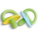 Pacifier Teether 2 Pack Silicone Baby Pacifier Chew Toys Hands-Free Teething Toys for Babies 0-6 6-12 Month Teething Relief Pacifier Freezable & Chewable Soothes Sore Gums. Blue Yellow Blue and Yellow